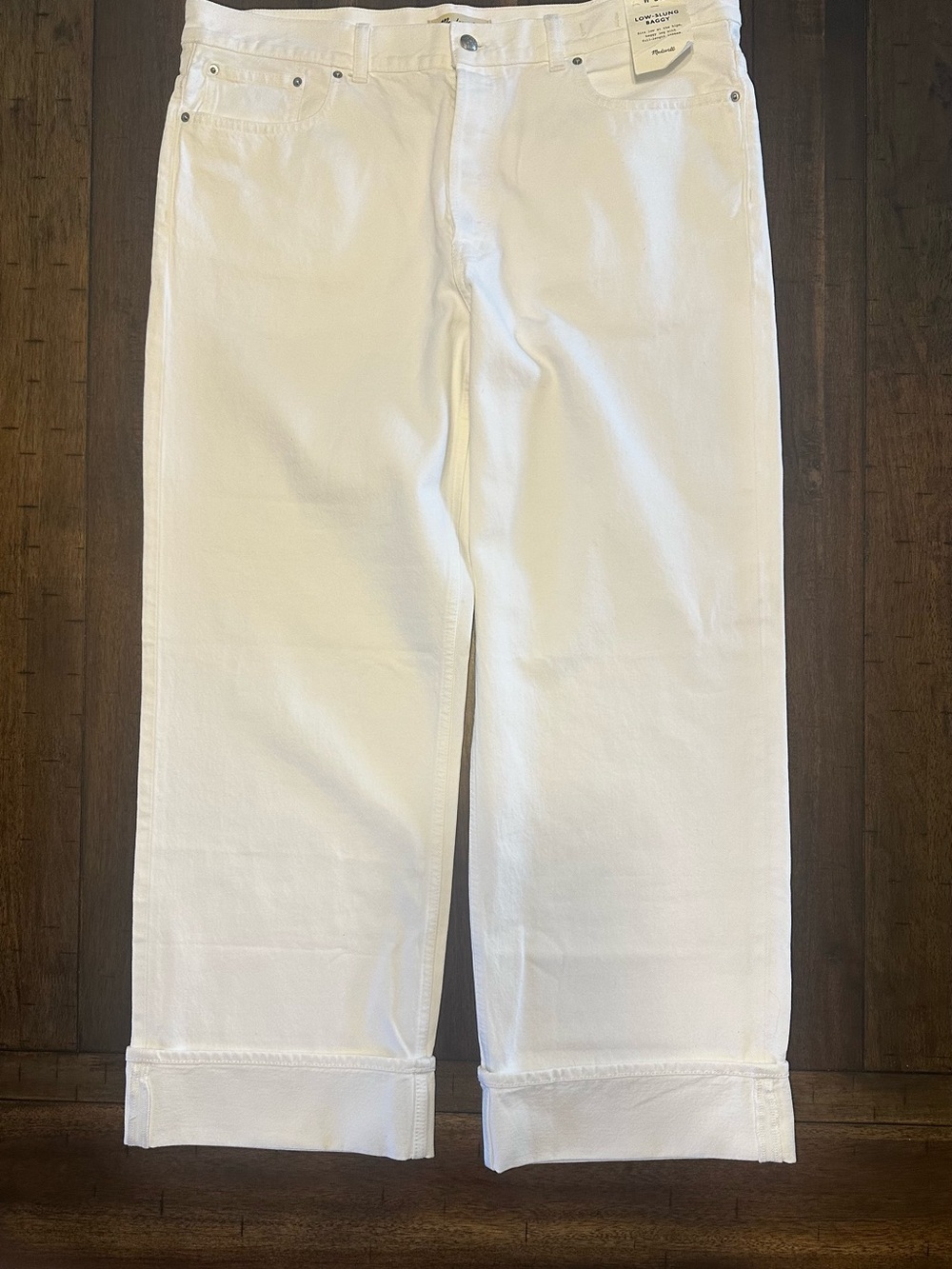 Madewell White Wide Leg Crop Jeans